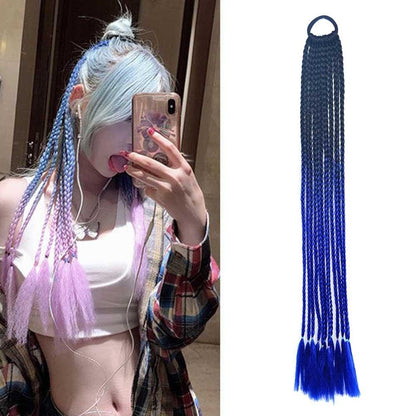Vibrant Braid Hair Band With Corn Silk Dreadlocks - Colour 07-1915197824853741568