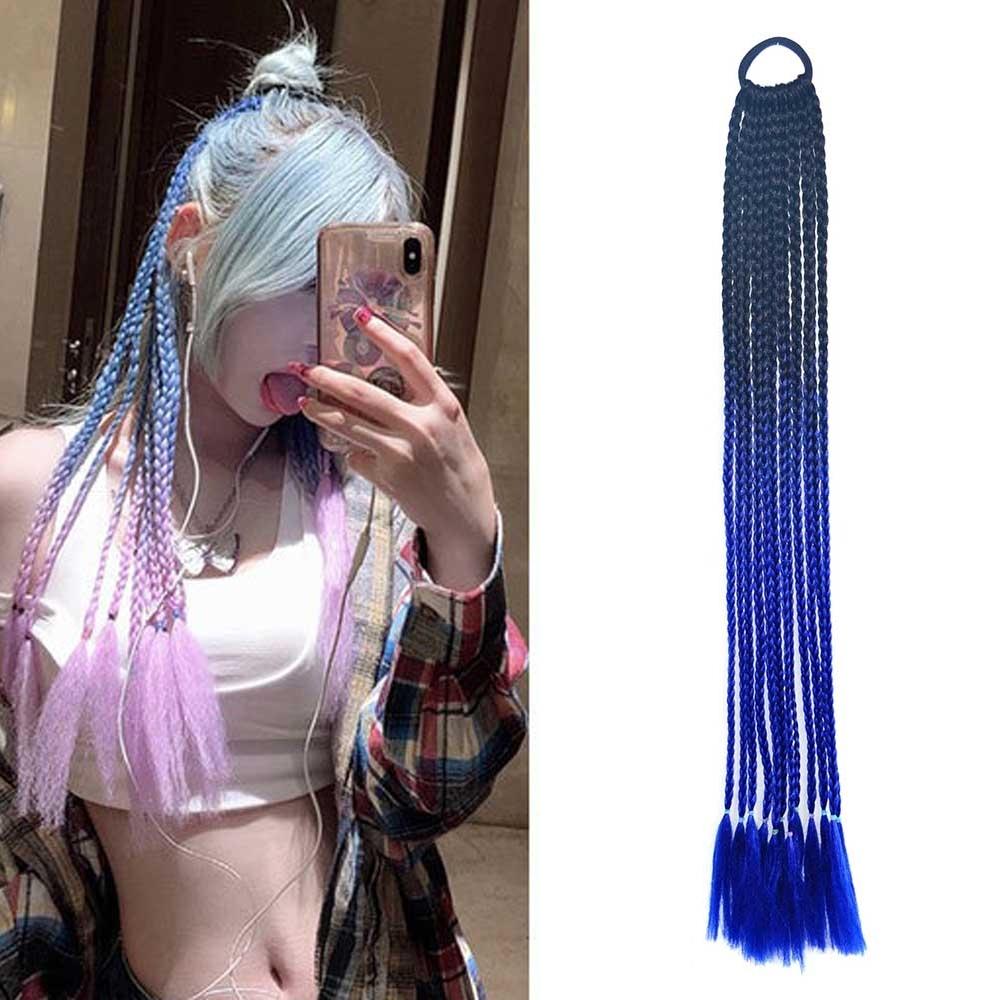 Vibrant Braid Hair Band With Corn Silk Dreadlocks - Colour 07-1915197824853741573