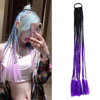 Vibrant Braid Hair Band With Corn Silk Dreadlocks - Colour 55-1915197050207735808
