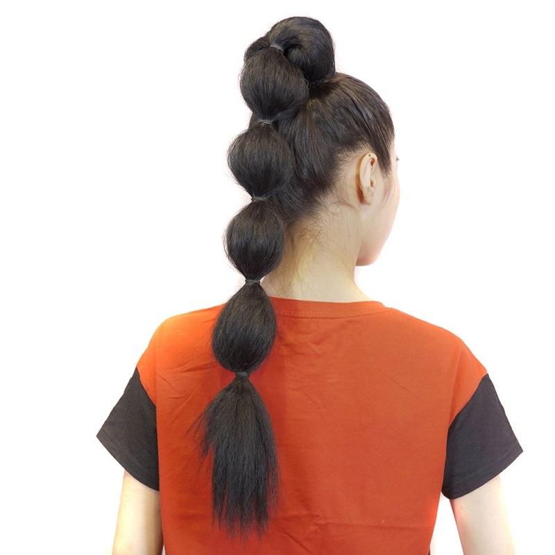 Curly Fluffy Drawstring Ponytail - Natural Black-1915196888588619776