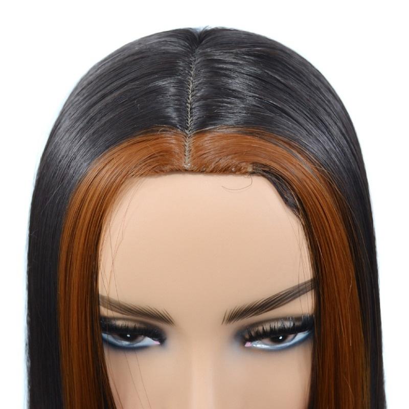 Women Medium Straight Haircut Wig - Bleached & Dyed-1915197131019390981