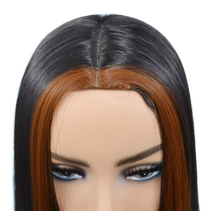 Women Medium Straight Haircut Wig - Bleached & Dyed-1915197131019390981