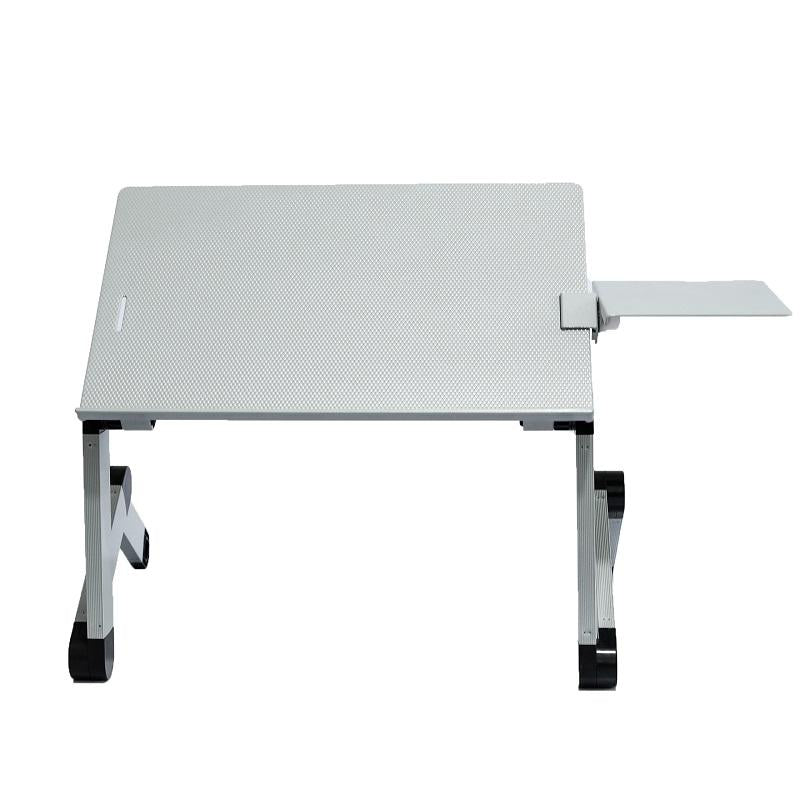 Adjustable Folding Laptop Desk With Mouse Board - Silver-1964932329784872960