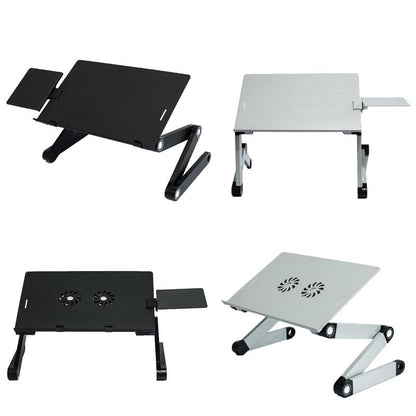 Adjustable Folding Laptop Desk With Mouse Board - Silver-1964932329784872961