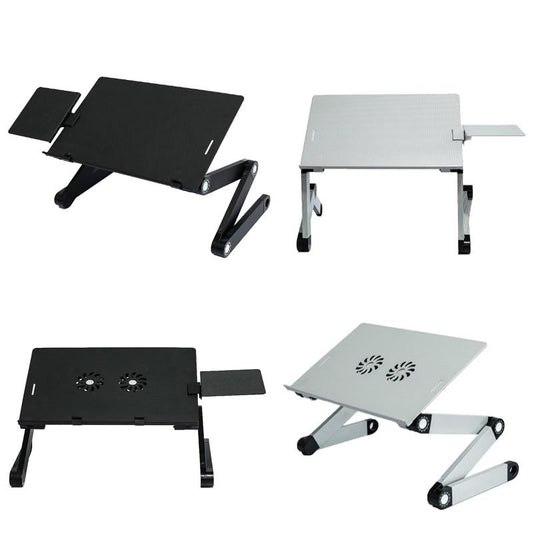 Adjustable Folding Laptop Desk With Mouse Board - Silver-1964932329784872961