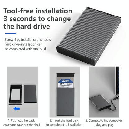 Portable 2.5 Sata Ssd Enclosure With Usb3.0 - Tool-Free-1915198120745111557
