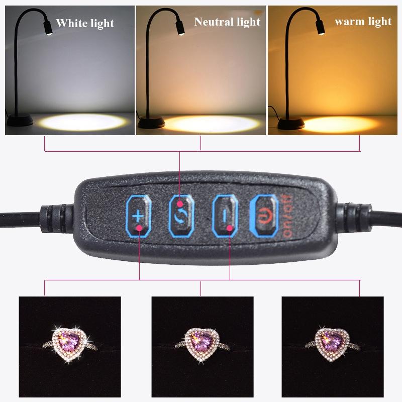 Adjustable Double-Head Led Jewelry Table Lamp For Live Photos-1915197803404070916