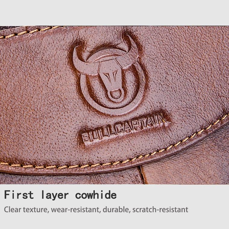 Men Leather Messenger Bag - 14 Inch Handheld Briefcase Brown-1915196966510399491