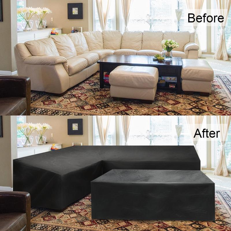 Waterproof Outdoor Corner Sofa Cover - 200X270X82Cm - Black-1964932160997691398