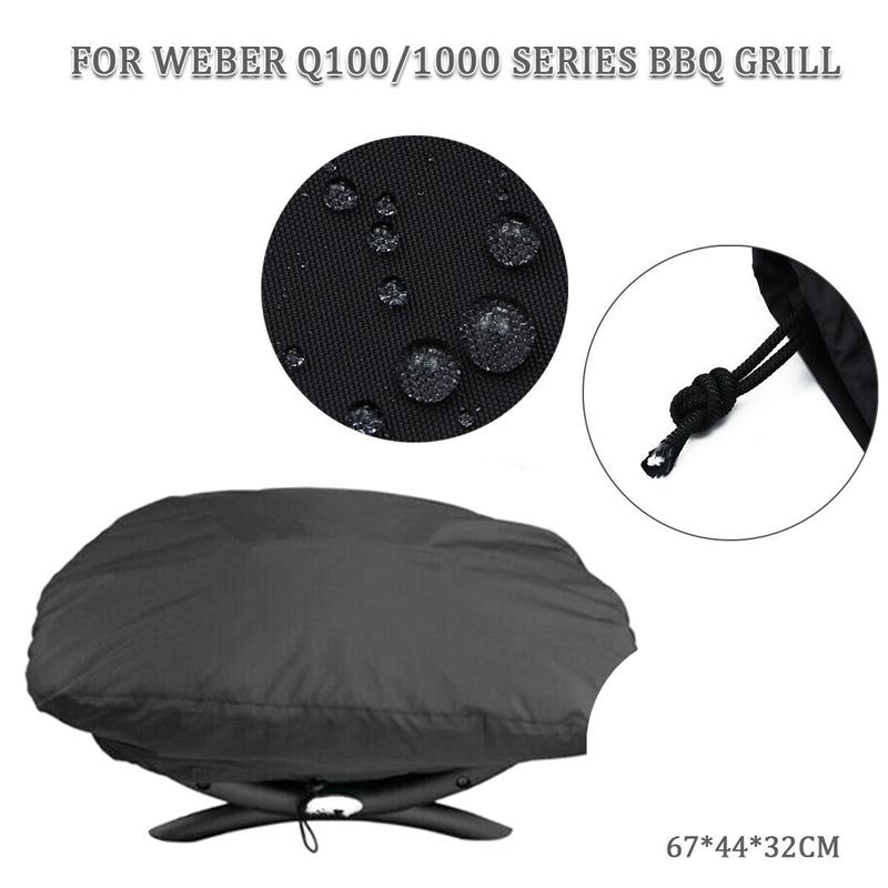 Waterproof Cover For Weber 7100 / Q100 / Q1000 - 67.1X44X32Cm - Ideal For Outdoor Camping And Garden Use-1969996417950945282
