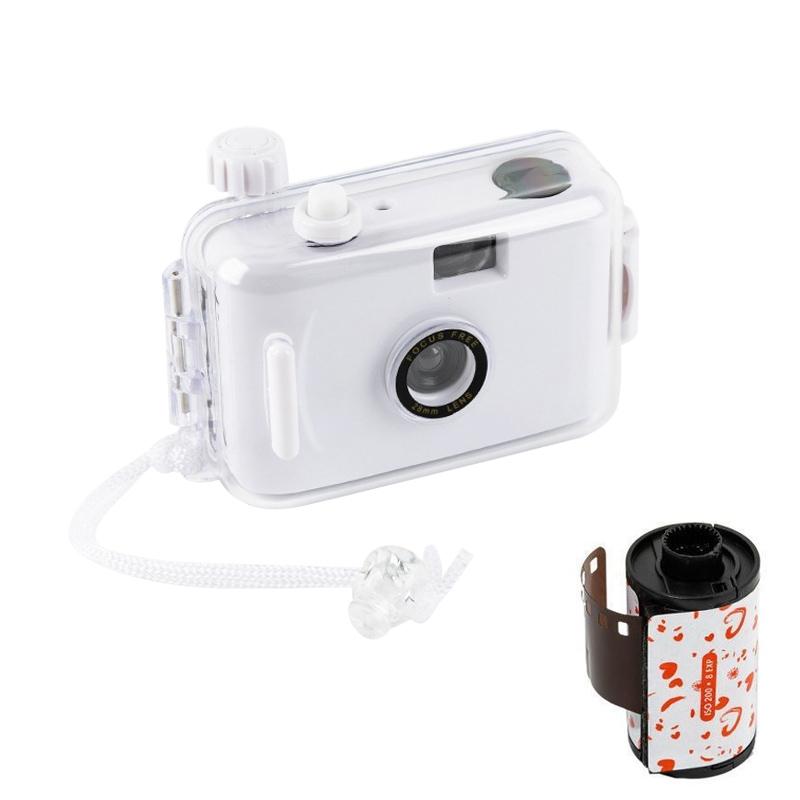 Retro Waterproof Camera With Disposable Film - Cute White Shell-1915196956624424960