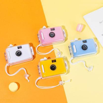 Retro Waterproof Camera With Disposable Film - Cute White Shell-1915196956624424961