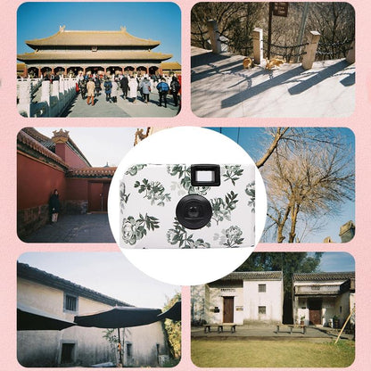 Retro Peony Disposable Mini Camera With 17 Films-1915197734072225798