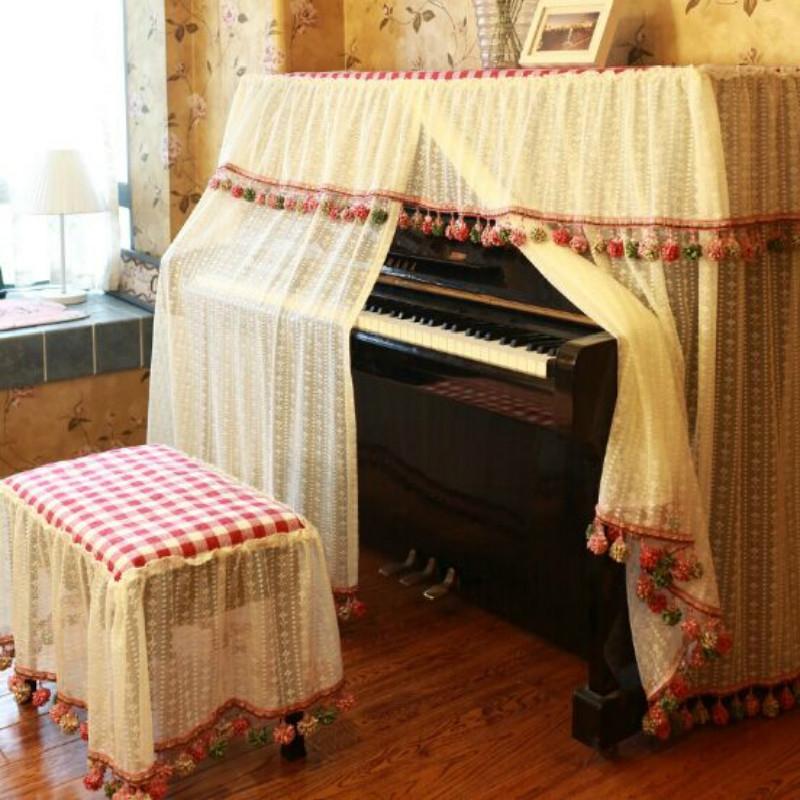 Embroidered Lace Piano Dust Cover - Double Seats 80X38Cm-1915197987580153858