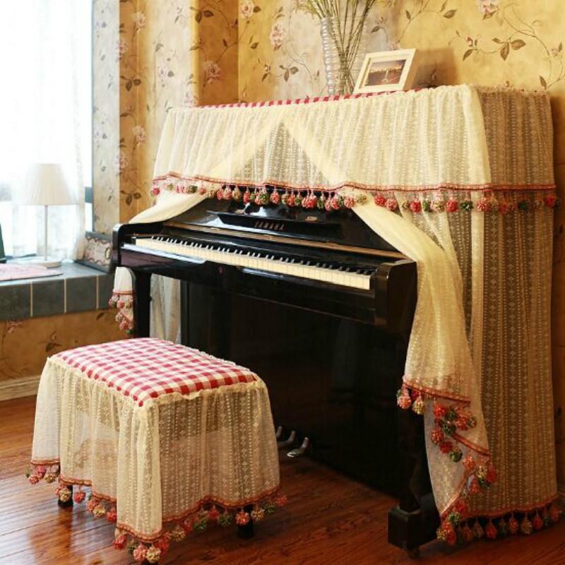 Embroidered Lace Piano Dust Cover - Double Seats 80X38Cm-1915197987580153859