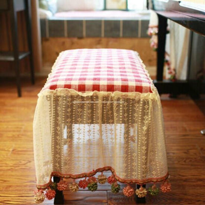 Embroidered Lace Piano Dust Cover - Double Seats 80X38Cm-1915197987580153861