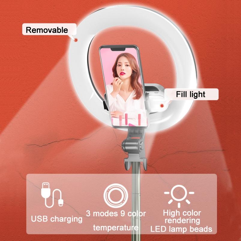Wireless Led Double Fill Light Selfie Stick With Tripod For Live Streaming-1915196923095158788