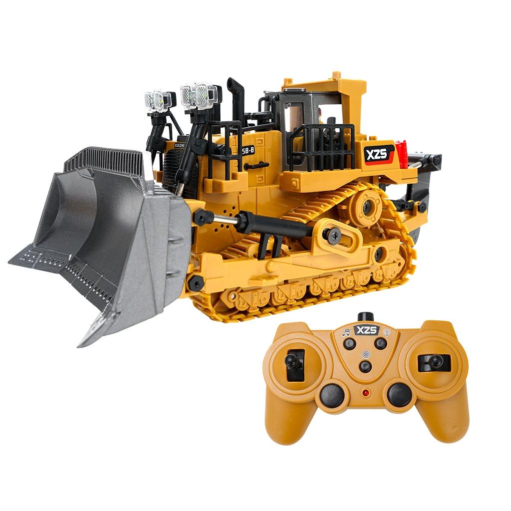 9-Channel Remote Control Bulldozer Toy With Alloy Excavator-1969996405854572550