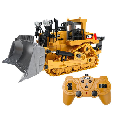9-Channel Remote Control Bulldozer Toy With Alloy Excavator-1969996405854572550