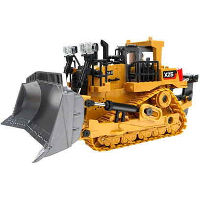 9-Channel Remote Control Bulldozer Toy With Alloy Excavator-1969996405854572545
