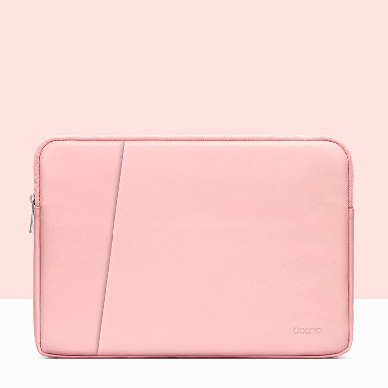 Double-Layer Leather Laptop Bag - Pink - 16 / 17 Inch-1915197505222610944