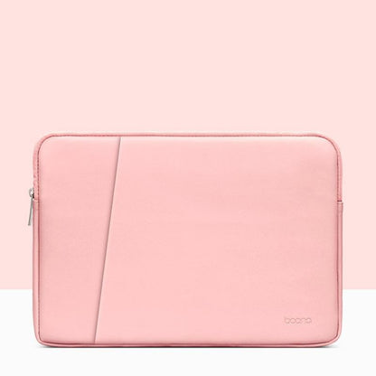 Double-Layer Leather Laptop Bag - Pink - 16 / 17 Inch-1915197505222610951