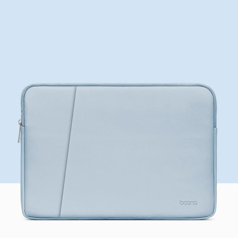 Sky Blue Leather Laptop Bag - 15 / 15.6 Inch Double-Layer-1915197750471954439