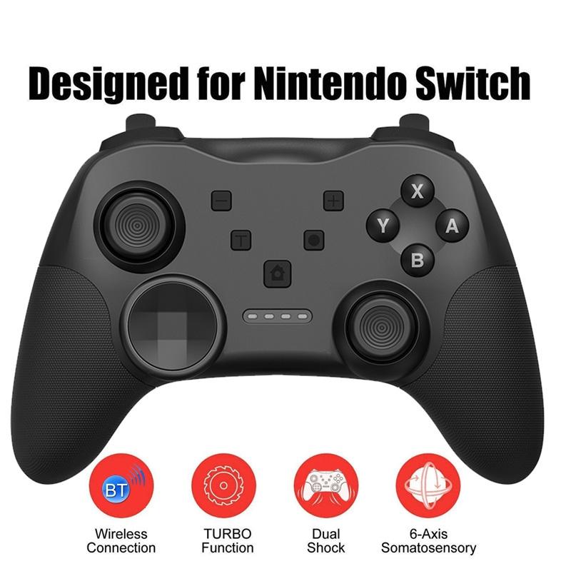 Wireless Bluetooth Game Console Handle For Nintendo Switch With Vibrating Gyroscope - Black-1915196913448259585
