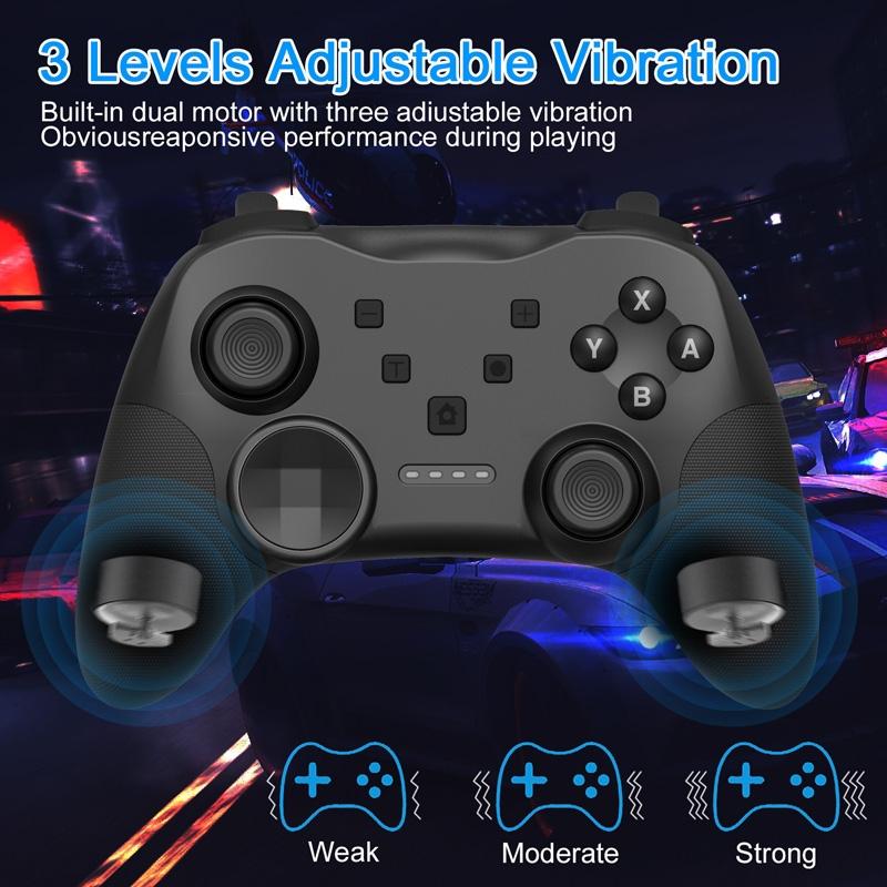 Wireless Bluetooth Game Console Handle For Nintendo Switch With Vibrating Gyroscope - Black-1915196913448259588