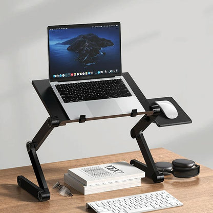 Portable Folding Laptop Desk With Height Adjustment And Storage-1964932333387780096