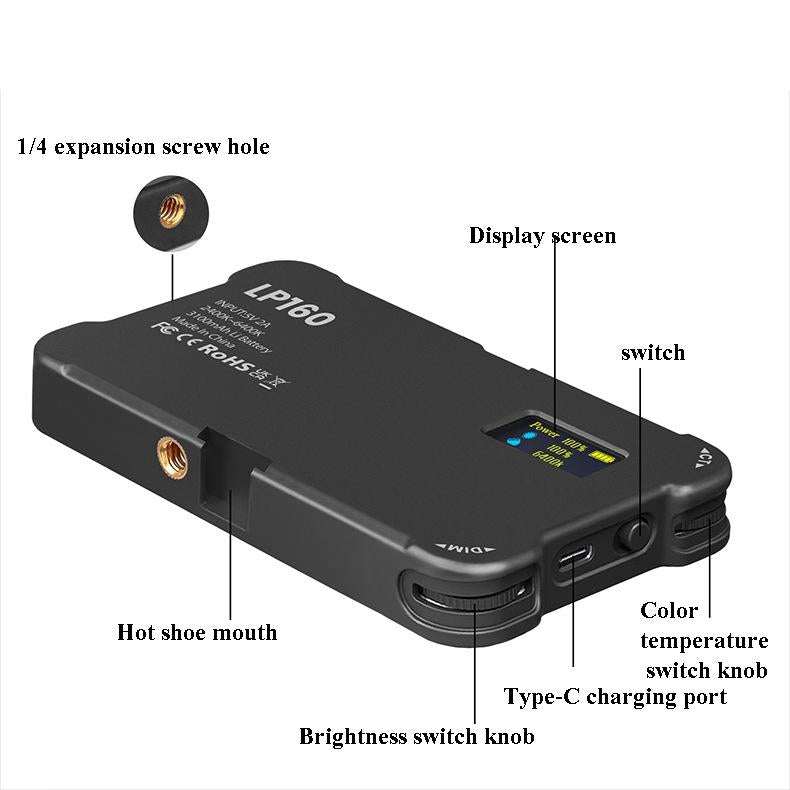 Portable Dual-Temperature Pocket Fill Light With 180 Leds For Mobile Photography-1964932253150744579