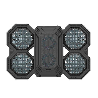 Usb Fan Stand With Phone Holder And Blue Light - 6 Fans-1915198337087311880