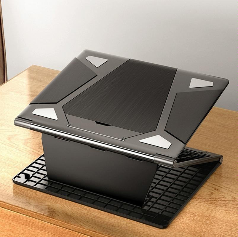 Portable Laptop Stand - Adjustable Height Foldable Heat Dissipation - Elegant Black-1964932180723503105