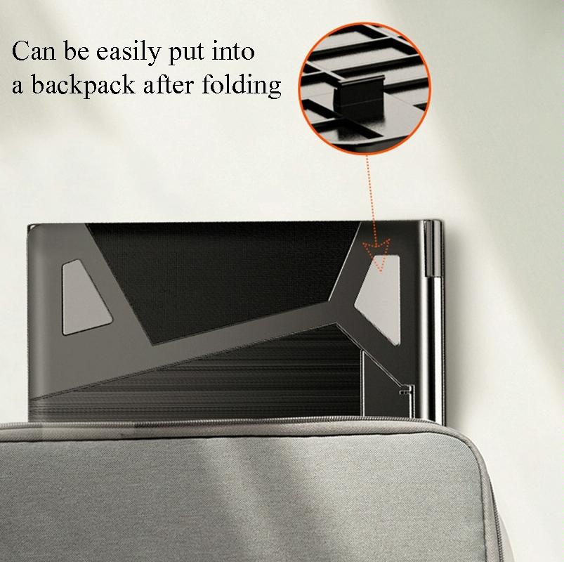 Portable Laptop Stand - Adjustable Height Foldable Heat Dissipation - Elegant Black-1964932180723503108