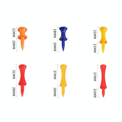 60-Piece Golf Plastic Ball Tee Set With Ribbon Needle - 31Mm Size-1915198304694702082