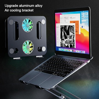 Portable Aluminum Laptop Stand With Cooling And Type C Cable - Gray-1915197790405922819