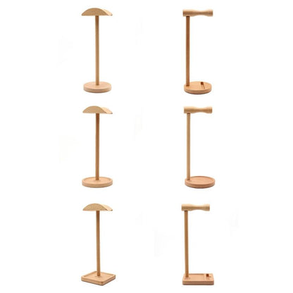 Solid Wood Desktop Headset Display Stand - Elegant Design-1915198101992378369
