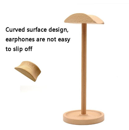 Solid Wood Desktop Headset Display Stand - Elegant Design-1915198101992378371