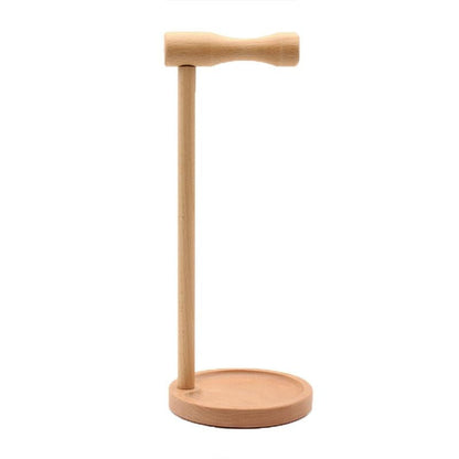 Solid Wood Desktop Headset Display Stand - Elegant Design-1915197796844179463