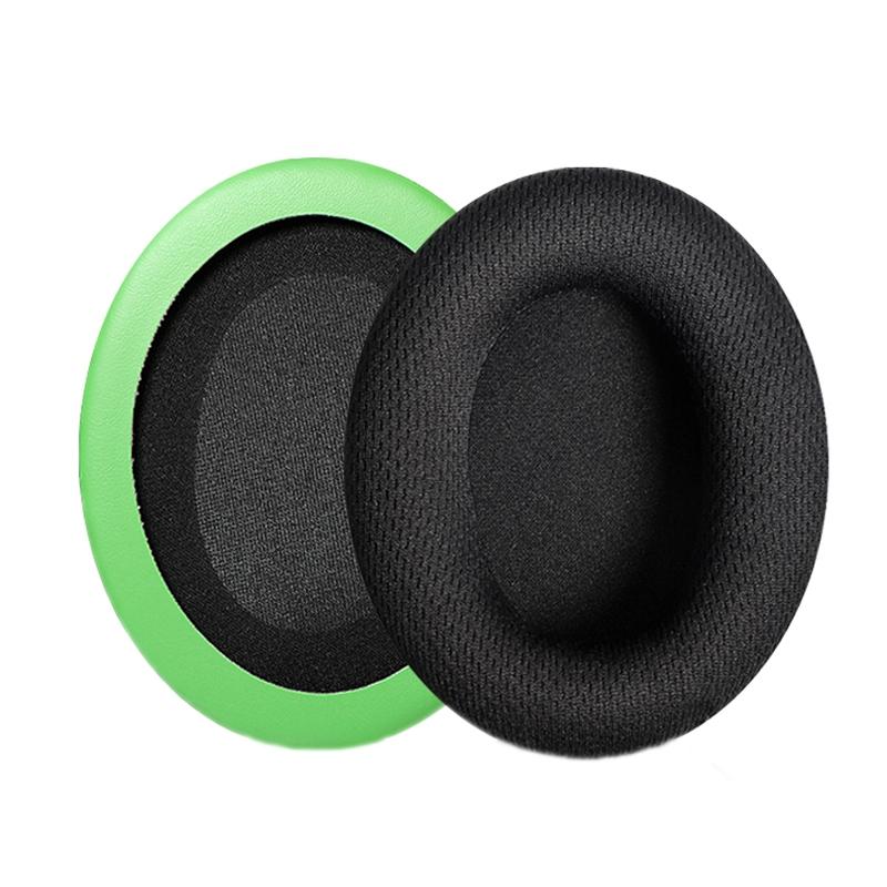 2-Pack Headset Earmuffs For Kingston Hyperx - Black & Green Mesh-1915197692540227584
