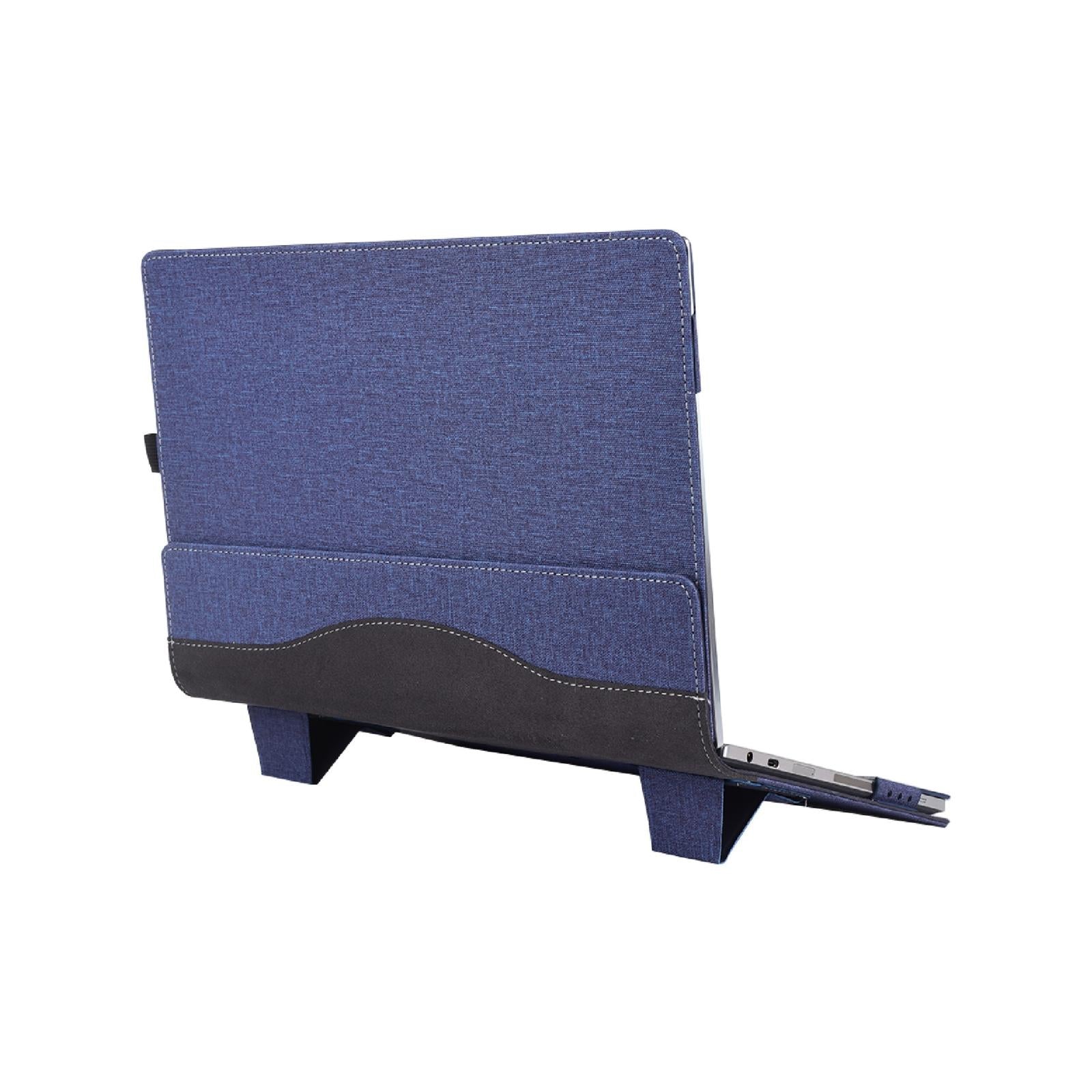 13.3 Inch Multifunctional Leather Laptop Case With Stand - Blue-1915198084539879424