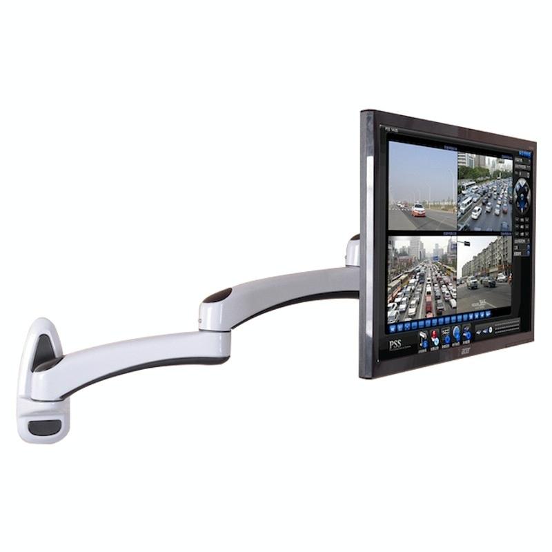 White Dual-Section Telescopic Monitor Stand - Wall-Mounted-1964932206040322048
