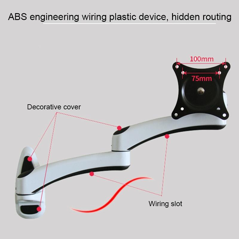 White Dual-Section Telescopic Monitor Stand - Wall-Mounted-1964932206040322051