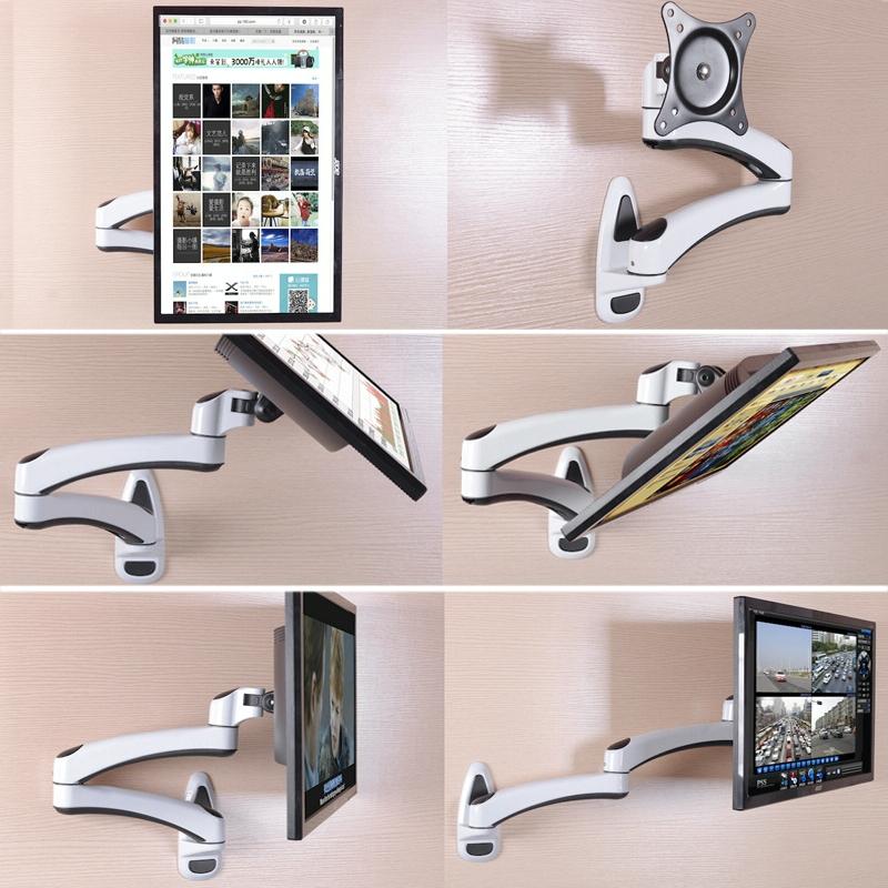 White Dual-Section Telescopic Monitor Stand - Wall-Mounted-1964932206040322054