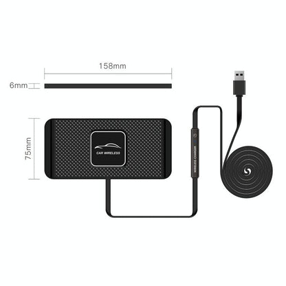 15W Car Wireless Charger With Anti-Skid Mats And 1M Usb Cable - Black-1915196927272685569
