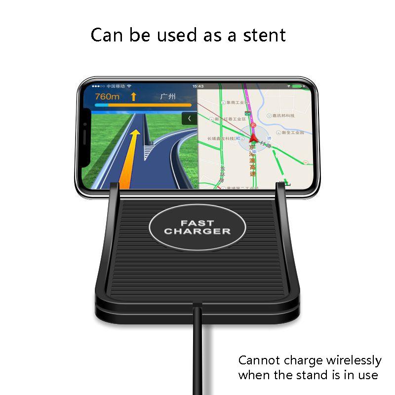 2-In-1 Non-Slip Wireless Charger For C7 Car Navigation - Black-1915196967961628677