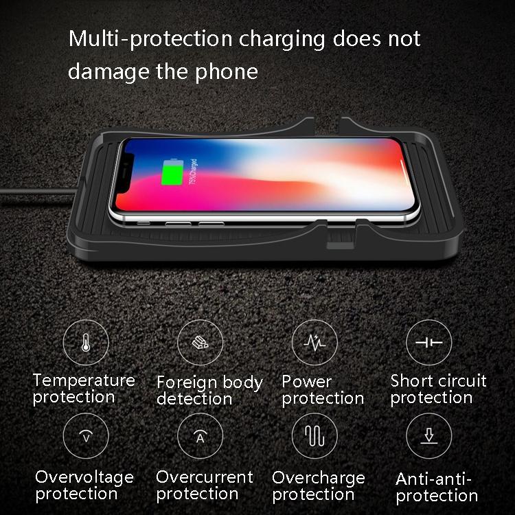 2-In-1 Non-Slip Wireless Charger For C7 Car Navigation - Black-1915196967961628678