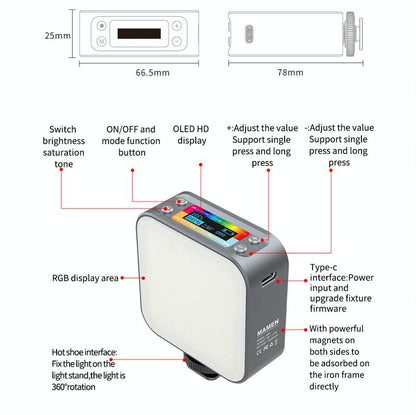 Double-Sided Rgb Led Fill Lights - 66 Leds 2500-9000K-1964932226202341377