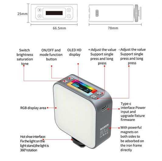 Double-Sided Rgb Led Fill Lights - 66 Leds 2500-9000K-1964932226202341377