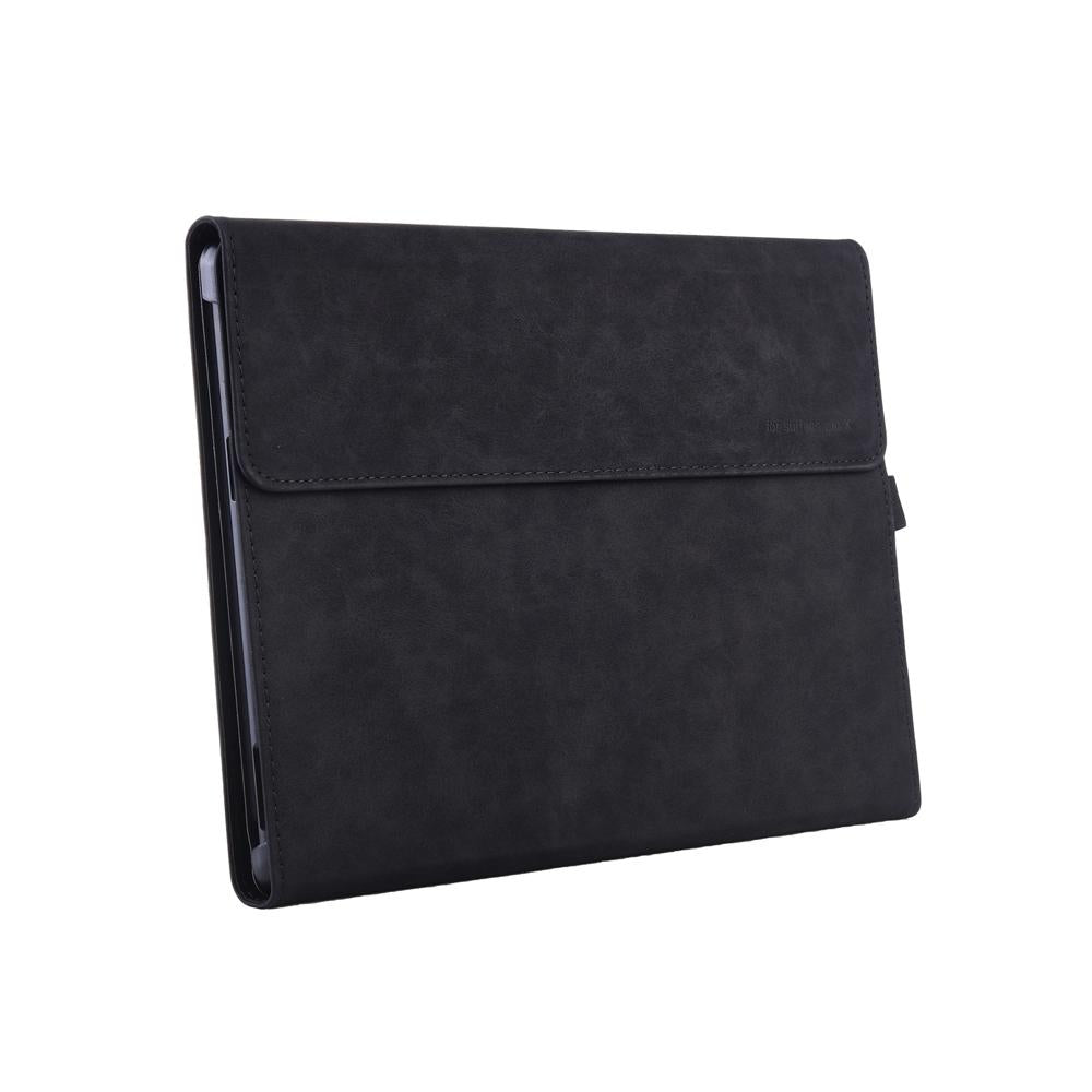 Black Leather Tablet Case For Microsoft Surface Pro X With Power Bag - 13 Inch-1915197457768255489